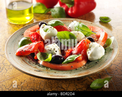 Buffalo-Mozerella-Tomaten-Salat Stockfoto