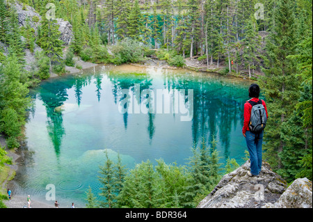 Aussichtspunkt Grassi Lakes, Canmore, Alberta, Kanada Stockfoto