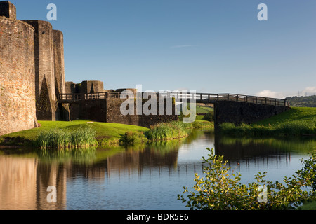 Caerphilly Castle, Glamorgan, Wales, UK Stockfoto