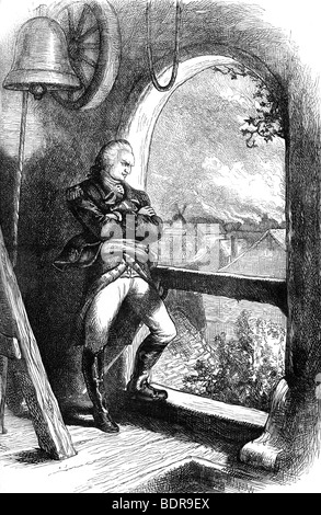 Benedict Arnold Anzeigen der Zerstörung von New London, 1781 (c 1880). Artist: Unbekannt Stockfoto