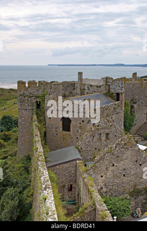 Manorbier Castle im Pembrokeshire Wales Stockfoto