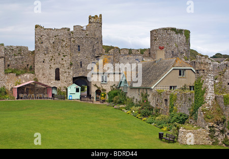 Manorbier Castle im Pembrokeshire Wales Stockfoto