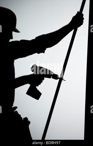 Ein Bauarbeiter. Stockfoto
