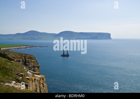 Dh Gezeitenkraft STROM DE Fugro Seacore mit finanzieller Unterstützung der Plattform positionieren Prüfstand off shore Billia Croo Orkney Stockfoto