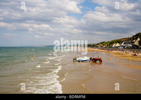 Küstennahen Dorf von Verville Sur Mer in Basse-Normandie, Frankreich. Auch bekannt als Omaha Beach, dem Gelände des d-Day Landungen. Stockfoto