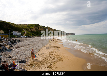 Küstennahen Dorf von Verville Sur Mer in Basse-Normandie, Frankreich. Auch bekannt als Omaha Beach, dem Gelände des d-Day Landungen. Stockfoto