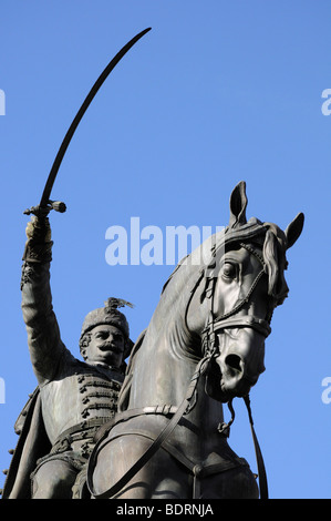 Zagreb, Kroatien. Reiterstatue des Grafen Josip Jelacic (1801-59) in Trg Josip Jelacica Stockfoto