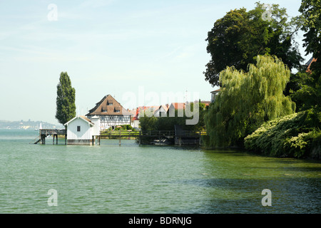 Blick auf den Bodensee, Bodman-Ludwigshafen, Baden-Württemberg, Deutschland, Europa Stockfoto