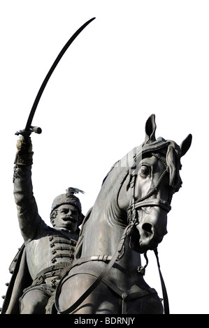 Zagreb, Kroatien. Reiterstatue des Grafen Josip Jelacic (1801-59) in Trg Josip Jelacica Stockfoto