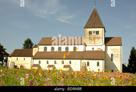 Späten karolingischen und ottonischen gebaut Basilika St. Georg in Oberzell, Insel Reichenau, Bodensee, Deutschland Stockfoto