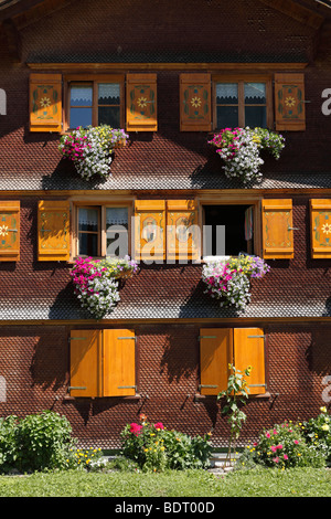 Bregenzerwald-Haus in Schoppernau, Bregenzerwald, Bregenzerwald, Vorarlberg, Austria, Europe Stockfoto