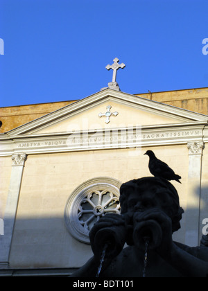 Taube auf Brunnen auf der Piazza Navona, Rom, Italien Stockfoto