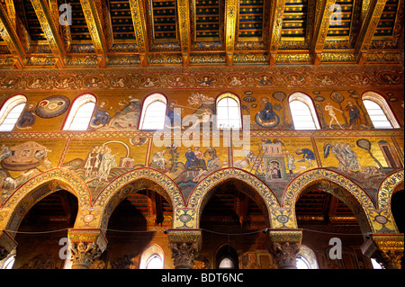 Byzantinischen Mosaiken, die Szenen aus der Bibel in der Kathedrale von Monreale - Palermo - Sizilien Stockfoto