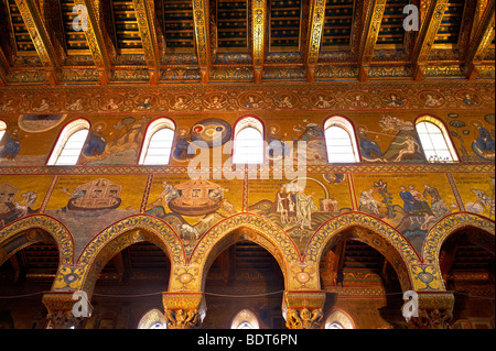 Byzantinischen Mosaiken, die Szenen aus der Bibel in der Kathedrale von Monreale - Palermo - Sizilien Stockfoto