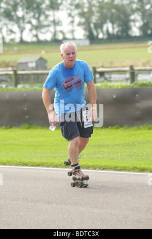 Einzelläufer an einem Charity-marathon Stockfoto