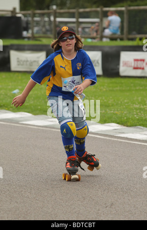 Einzelläufer an einem Charity-marathon Stockfoto