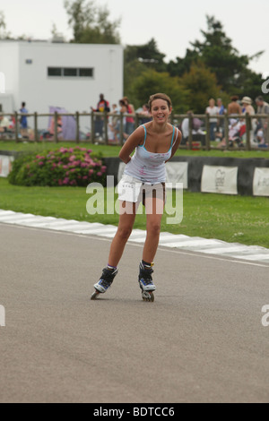 Einzelläufer an einem Charity-marathon Stockfoto