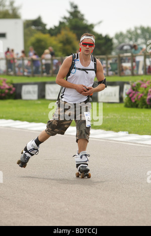 Einzelläufer an einem Charity-marathon Stockfoto