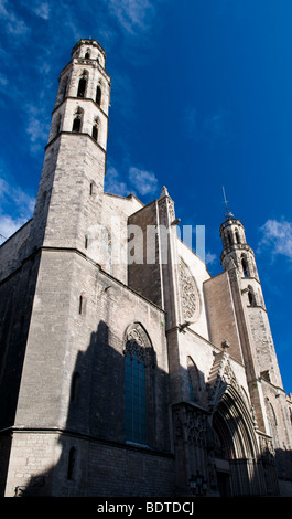 Kirche Santa Maria del Mar in der Ribera Viertel von Barcelona Spanien. Stockfoto