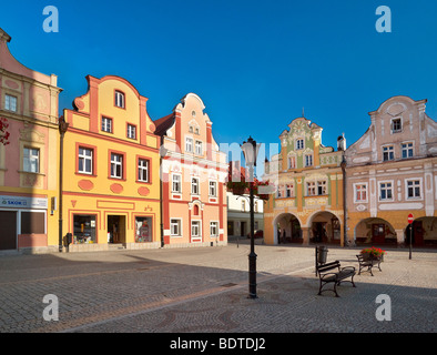 Marktplatz in Lądek Zdrój, Polen Stockfoto