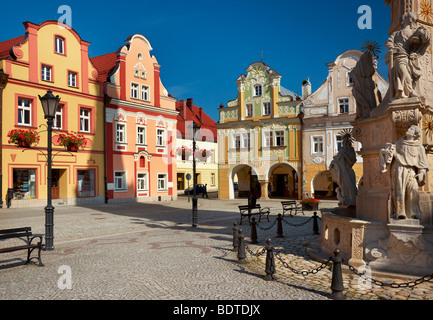 Marktplatz in Lądek Zdrój, Polen Stockfoto