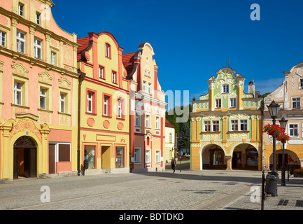 Marktplatz in Lądek Zdrój, Polen Stockfoto