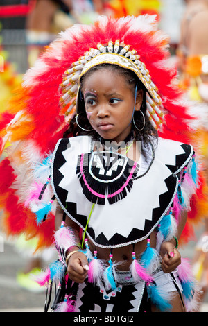 Junges Mädchen beim The Notting Hill Carnival in London Stockfoto