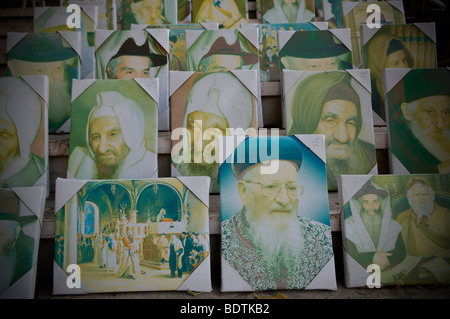 Portrait Malerei der Marokkanischen jüdischen geistlichen Führer zum Verkauf in Israel Stockfoto