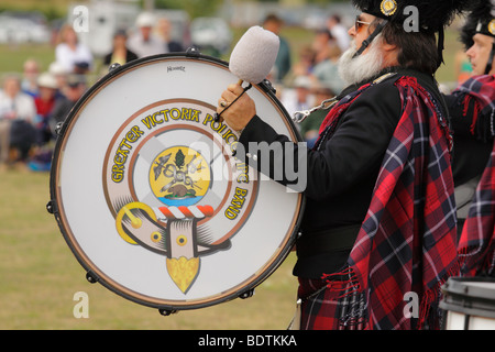 Greater Victoria Police Pipe Band spielen-Victoria, British Columbia, Kanada. Stockfoto