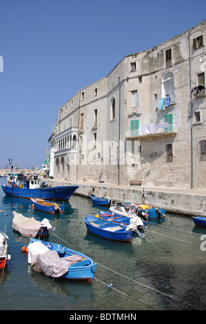 Hafen Sie Ansicht, Altstadt, Monopoli, Provinz Bari, Apulien Region, Italien Stockfoto