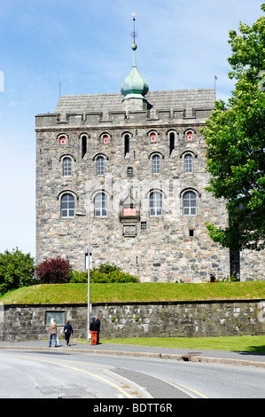 Rosenkrantztarnet, Rosenkrantz Turm, historische Festung Bergenhus, Bergen, Norwegen, Europa Stockfoto