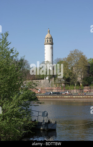 Leuchtturm, Leuchtturm, Frankfurt-Hoechst bin, Main, Hessen, Deutschland, Hessen, Deutschland Stockfoto