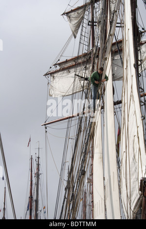 Gaff Rig Schiff Regatta, Flensburger Förde, Deutschland Stockfoto