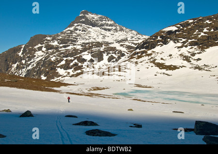 Skitourengeher, Ofotfjord, Narvik, Nordland, Norwegen, Skitouren, Norwegen Stockfoto