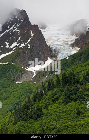 Gletscher bin Autobahn 37a / Gletscher auf Autobahn 37a / Kanada - British Columbia Stockfoto