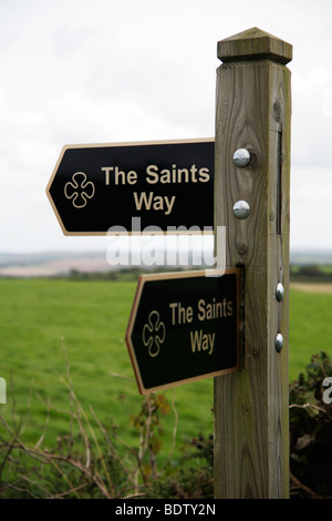 Des Heiligen Wege Schild, Cornwall Stockfoto