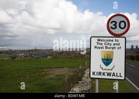 Ansicht von Kirkwall, Hauptstadtkulturfonds der Orkney-Inseln, Hauptstadt von Orkney Inseln, Schottland, schottland Stockfoto