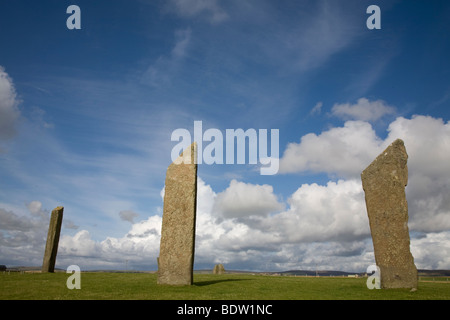 Menhire von Stenness, neolithische Herz von Schottland, Orkney-Inseln, Festland, orkney Stockfoto