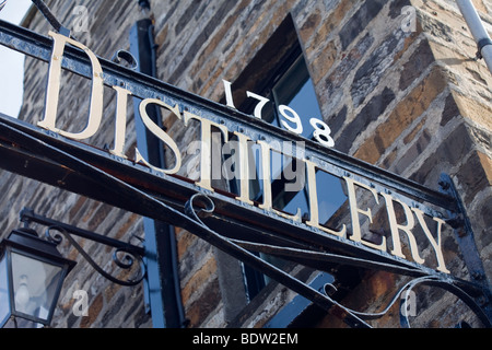 Eingang, Eingang, Highland Park Destillerie in Kirkwall, Orkney Inseln, Schottland Stockfoto