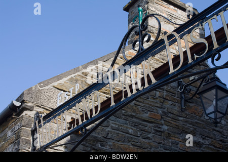 Eingang, Eingang, Highland Park Destillerie in Kirkwall, Orkney Inseln, Schottland Stockfoto