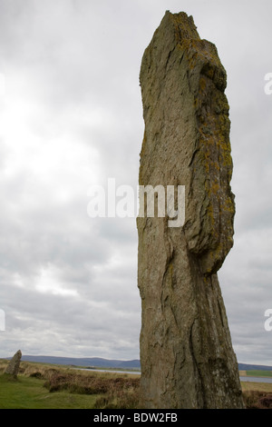 Weltkulturerbestaette Steinzeitlicher Steinkreis Ring of Brodgar, Weltkulturerbe, Orkney Inseln, Schottland, schottland Stockfoto