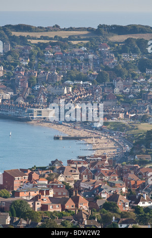 Swanage Stadt und Strand, Dorset, Großbritannien Stockfoto