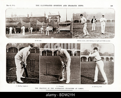 Australische Verbreitung Touristen, 1905 Magazin des Tourens Asche Team bei Lords zu Beginn ihrer Tour in England Stockfoto