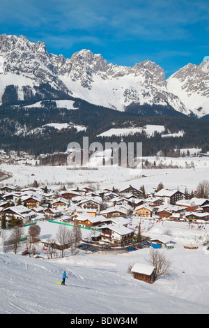 Skigebiet Ellmau, Wilder Kaiser Berge, Tirol, Österreich Stockfoto