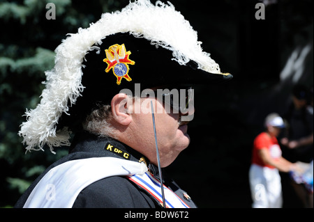 Knights Of Columbus Mitglieder patriotischen Parade Stockfoto