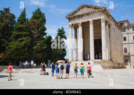 Tempel des Augustus, Augustov Hram, Forum Platz, Pula, Istrien, Kroatien, Europa Stockfoto