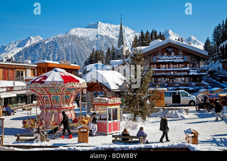 Courchevel 1850 Skigebiet in Trois Vallées, Les Trois Vallees, Savoie, Alpen, Frankreich Stockfoto