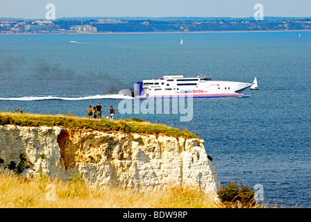 Condor-Fähre verlassen Poole Harbour Dorset Stockfoto