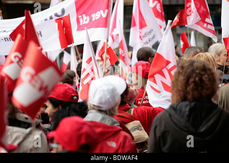 demonstrationsmarsch zum Warnstreik der Deutschen Bildung und Wissenschaft Workers Union, Gewerkschaft Erziehung und Wissenschaft Stockfoto