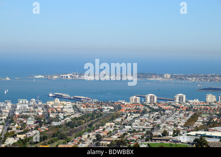 Zentrum der Antenne Vogelperspektive von Aussichtsplattform auf Rialto Tower Melbourne Australien Stockfoto